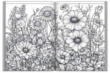 Fototapeta premium Beautiful Botanical Floral Line Art