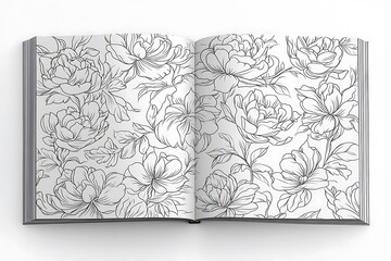 Beautiful Floral Line Art Coloring Book