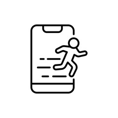 Runner app outline icons, minimalist vector illustration ,simple transparent graphic element .Isolated on white background
