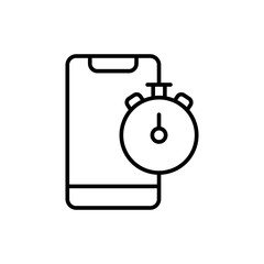 Stopwatch app outline icons, minimalist vector illustration ,simple transparent graphic element .Isolated on white background