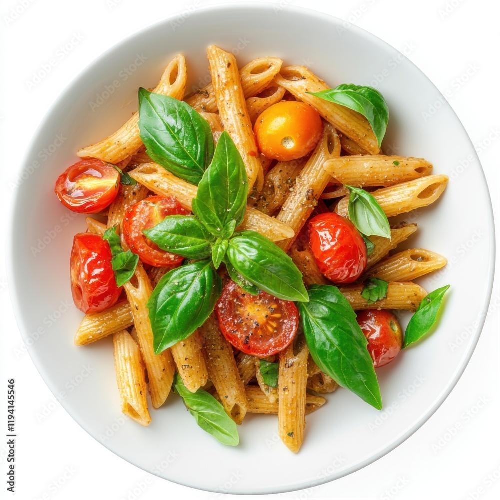 Wall mural pasta with tomato sauce and basil