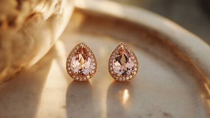 Beautiful morganite earrings background