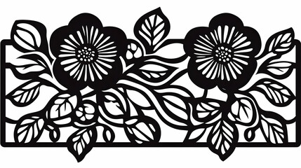 Perfect for minimalist and contemporary designs, this exquisite black line drawing features a delicate flower with leaves on a transparent background.