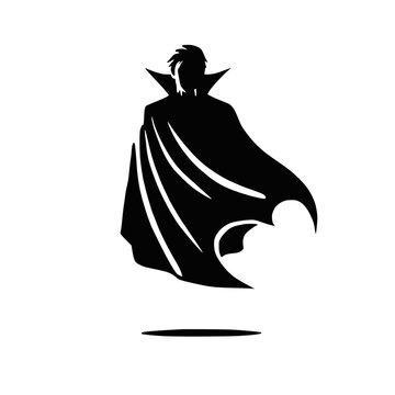 Silhouette eines Vampirs mit wehenden Umhang &ndash; KI generiert