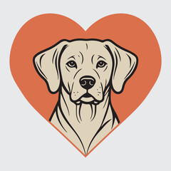 Heartwarming Dog Illustration, Dog in Heart Shape, Love for Dogs