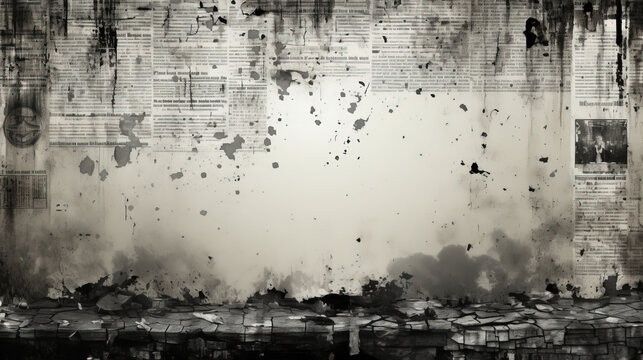 An Background Of A Newspaper Article With Writing On Its Edge