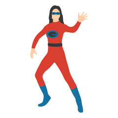 Female Superhero Illustration on White Background. Flat Vector Character