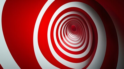 Abstract Red And White Spiral Tunnel Design