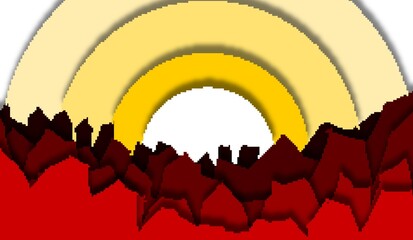 headphones on a red background