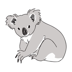 座っているコアラのイラスト