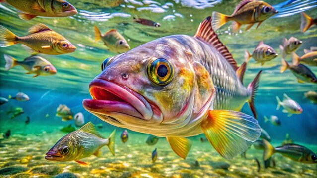 Aerial Drone Shot: Fish Parasite Infestation on Aquatic Life