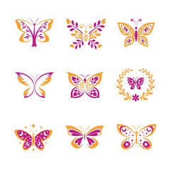 Obraz premium full editable butterfly logo illustration 