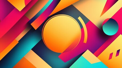 Fototapeta premium A bold abstract gradient background.featuring bright primary colors and geometric shapes.emphasizing creativity and innovation.ideal for educational content