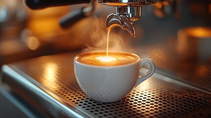 Espresso Perfection: A Steaming Cup of Coffee