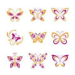 Fototapeta premium abstract butterfly logo design on white background 