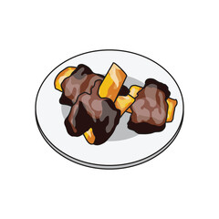 Iga bakar indonesia street food illustration graphic