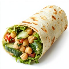 wrap filled with chickpea salad