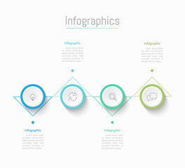 Infographic 4 options design elements for your business data. Vector Illustration.
