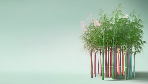 Goal of life, growth and, motivation concept: Towering bamboo forest swaying in the wind, resilience and growth.