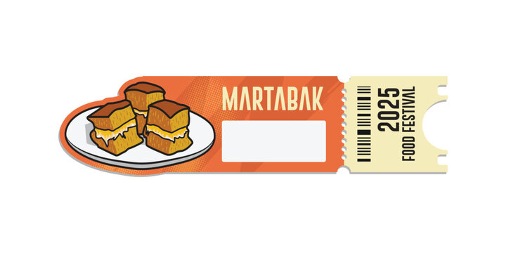 Ticket food festival indonesia cuisine template graphic