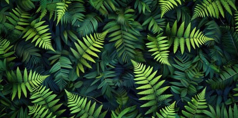 Obraz premium fern leaves seamless pattern