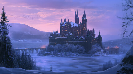 Castle Hohenzollern in Summer at golden hour