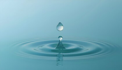 Goal of life, growth and, motivation concept: Water droplet creating ripples on a calm pond, small actions grow impact.