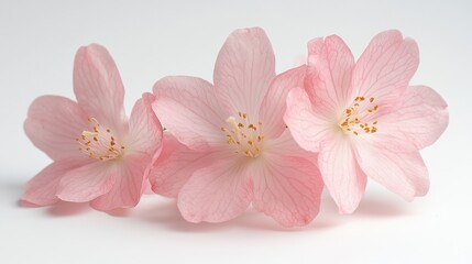 Elegant Pink Orchid Flowers on Clean White Background - Floral Beauty and Simplicity
