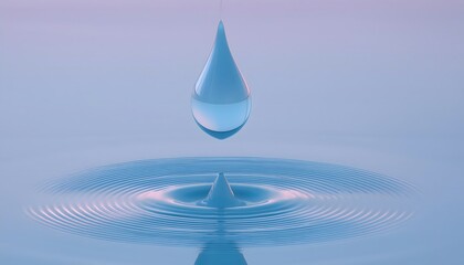 Fototapeta premium Goal of life, growth and, motivation concept: Water droplet creating ripples on a calm pond, small actions grow impact.