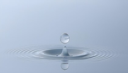 Goal of life, growth and, motivation concept: Water droplet creating ripples on a calm pond, small actions grow impact.