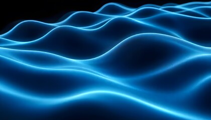 Abstract Blue Waves: Digital Art Background