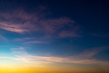 Dawn skies, pink clouds, delicate colors, bright sky