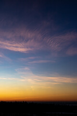 Dawn skies, pink clouds, delicate colors, bright sky