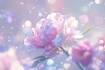 Delicate Pink Flower in Pastel Colors