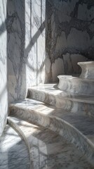 Obraz premium Sculptural Marble Staircase: Modern Architecture Design