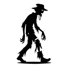 Fototapeta premium Silhouette eines unheimlichen Zombies – KI generiert