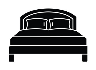 vector bed silhouette with white background.