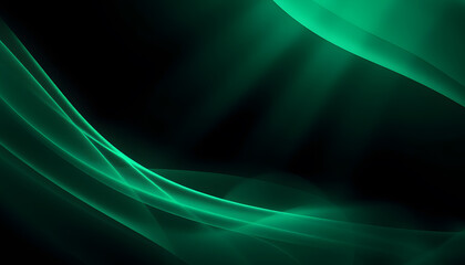Fototapeta premium Futuristic Abstract Poster with Moody Volumetric Lighting and Emerald Gradient