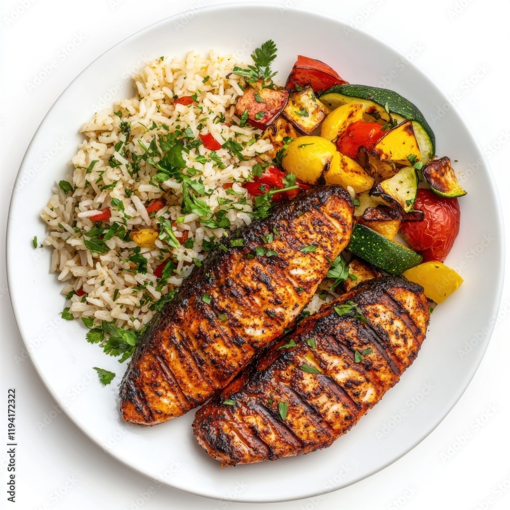 Canvas Prints Blackened Redfish with Cilantro Rice