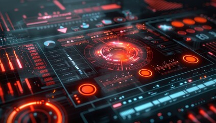 Fototapeta premium digital interface with holograph