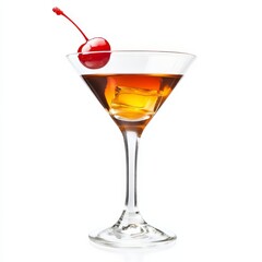 A classic and sophisticated Manhattan cocktail with whiskey, sweet vermouth, and bitters