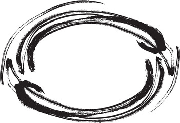 筆で手書きした自由な曲線の楕円フレーム