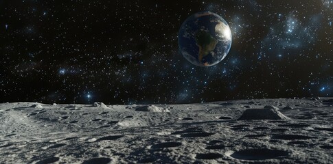 earth seen from the moon's surface