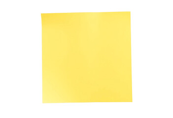 A Blank yellow sticky paper note isolated on transparent background 
