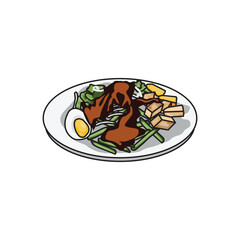 Gado-gado indonesia street food illustration graphic