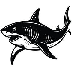 shark swimming with its fin visible