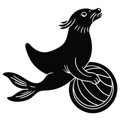 sea lion balancing a ball