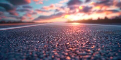 asphalt road with blurred background
