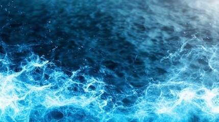 Dynamic ocean waves crashing against the shore, capturing the energy of the sea on a sunny day