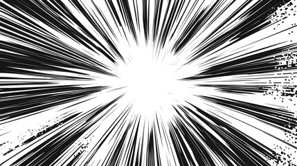 Abstract Black and White Radial Speed Lines Design